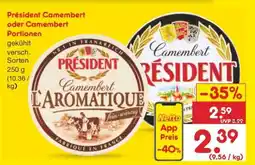 Netto Marken-Discount Président Camembert oder Camembert Portionen Angebot