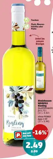 PENNY Rheinhessen WEINFELS Riesling Qualitätswein Angebot