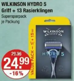V Markt WILKINSON HYDRO 5 Griff + 13 Rasierklingen Angebot