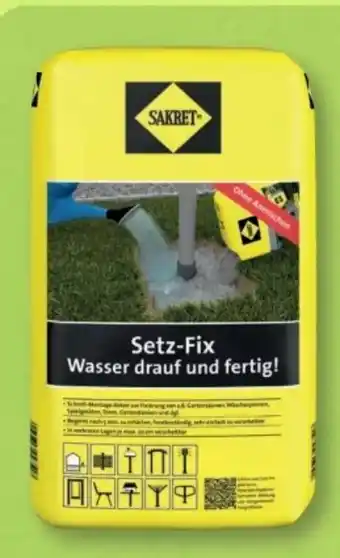 B1 Discount Baumarkt Sakret Schnellbeton Setz-Fix Angebot