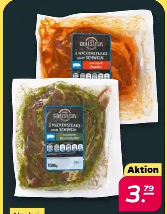 NETTO Grillsaison Iss immer! Schweine-Nackensteaks mariniert Angebot