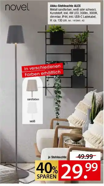 Zurbrüggen novel Akku-Stehleuchte ALEX Angebot