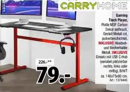 Zurbrüggen CARRYHOME Gaming Tisch Player, Platte MDF Carbon Angebot
