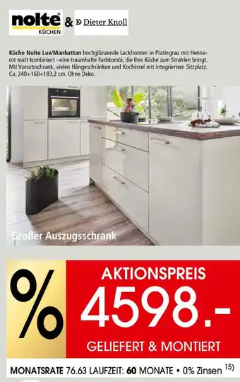 Zurbrüggen nolte & D Dieter Knoll Küche Nolte Lux/Manhattan Angebot