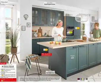Zurbrüggen Küche Dieter Knoll DK 610. Matte Lackfronten in Black Green Angebot