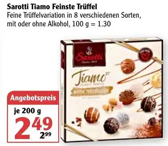 Globus Sarotti Tiamo Feinste Trüffel 200g Angebot