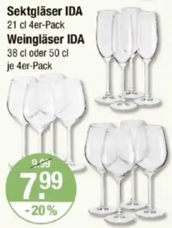 V Markt Sektgläser IDA oder Weingläser IDA Angebot