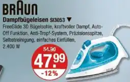V Markt BRAUN Dampfbügeleisen S13053 Angebot