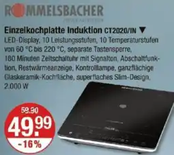 V Markt ROMMELSBACHER Einzelkochplatte Induktion CT2020/IN Angebot