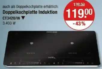 V Markt ROMMELSBACHER Doppelkochplatte Induktion CT3420/IN Angebot