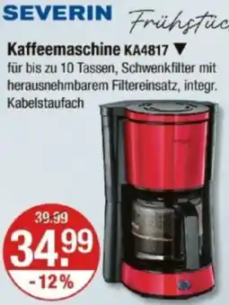 V Markt SEVERIN Kaffeemaschine KA4817 Angebot