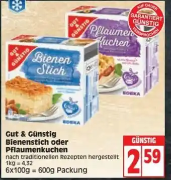 Elli Markt Gut & Günstig Bienenstich oder Pflaumenkuchen 6x100g Angebot