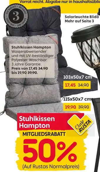 Rusta Stuhlkissen hampton Angebot