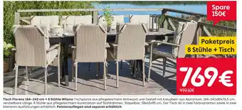 Rusta Tisch florens 184–242 cm + 8 stühle milano Angebot