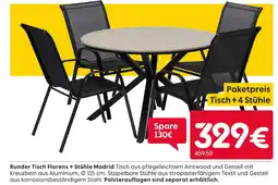 Rusta Runder tisch florens + stühle madrid Angebot