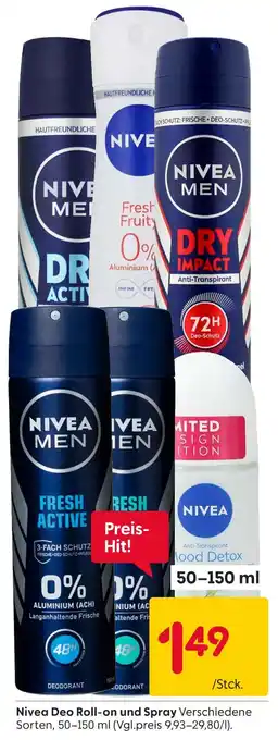 Rusta Nivea deo roll-on und spray Angebot