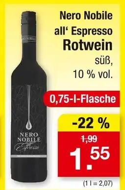 Zimmermann Nero nobile all‘ espresso rotwein Angebot