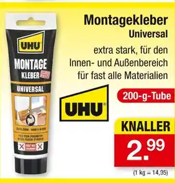 Zimmermann Uhu montagekleber universal Angebot