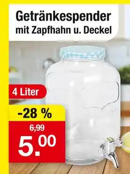 Zimmermann Getränkespender mit zapfhahn u. deckel Angebot