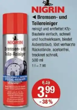 V Markt NIGRIN Bremsen- und Teilereiniger Angebot