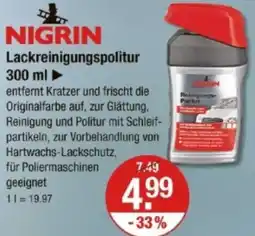 V Markt NIGRIN Lackreinigungspolitur Angebot