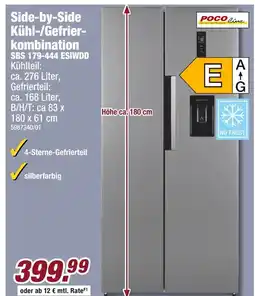 Poco Pocoline side-by-side kühl-/gefrierkombination sbs 179-444 esiwdd Angebot