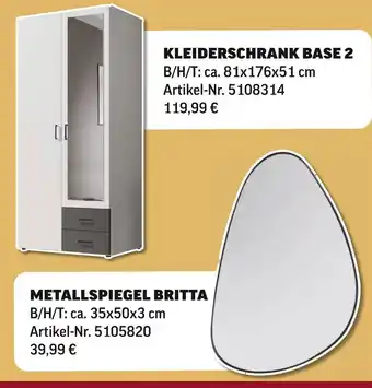 Poco Kleiderschrank base 2 oder metallspiegel britta Angebot