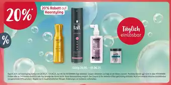 Rossmann Schwarzkopf, neoqi, isana, got2b 20 % rabatt auf haarstyling Angebot