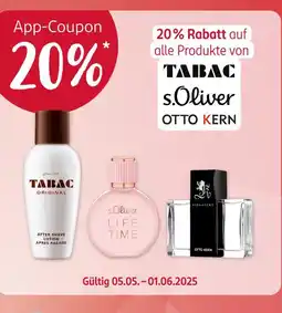Rossmann Tabac 20% rabatt auf alle produkte von tabac, s.oliver, otto kern Angebot
