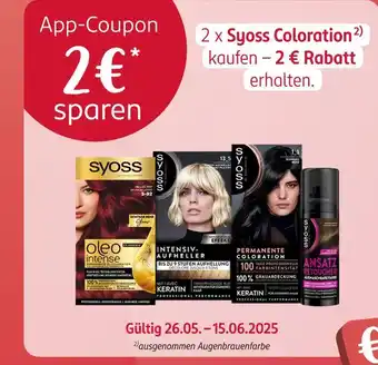 Rossmann Syoss app-coupon 2 €* sparen Angebot