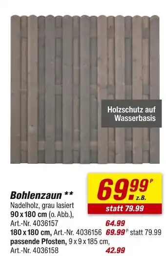 toom Baumarkt Bohlenzaun Angebot