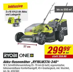 toom Baumarkt Ryobi akku-rasenmäher „ry18lm37a-240“ Angebot