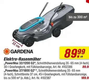toom Baumarkt Gardena elektro-rasenmäher Angebot