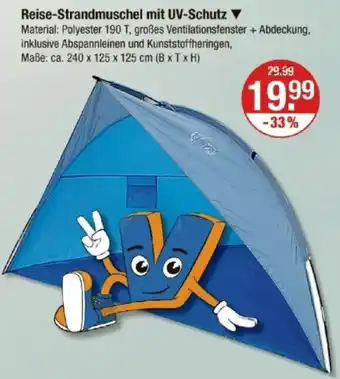 V Markt Reise-Strandmuschel mit UV-Schutz Angebot