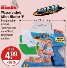 V Markt Simba Wasserpistole Micro Blaster Angebot