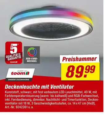 toom Baumarkt Toom deckenleuchte mit ventilator Angebot