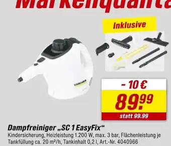 toom Baumarkt Kärcher dampfreiniger „sc 1 easyfix“ Angebot