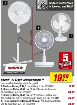 toom Baumarkt Toom stand- & tischventilatoren Angebot