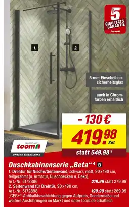 toom Baumarkt Toom duschkabinenserie „beta“ Angebot