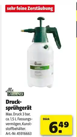 Hagebau Mr. gardener drucksprüherät Angebot