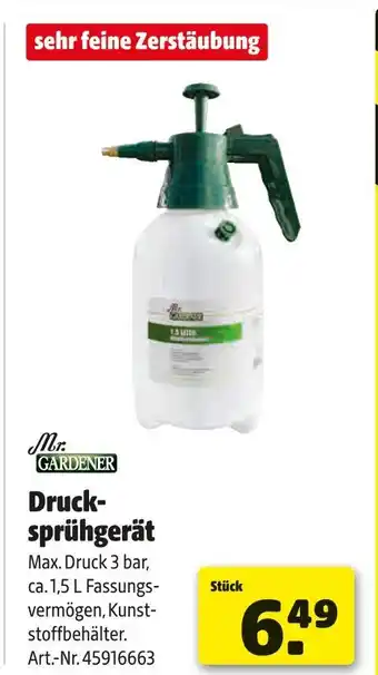 Hagebau Mr. gardener drucksprüherät Angebot
