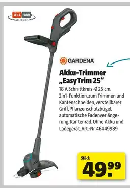 Hagebau Gardena akku-trimmer „easytrim 25“ Angebot