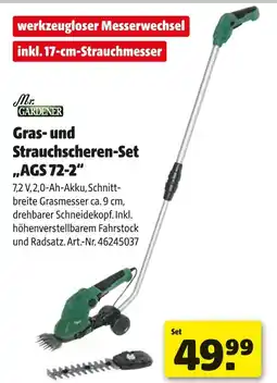 Hagebau Mr. gardener gras- und strauchscheren-set „ags 72-2“ Angebot