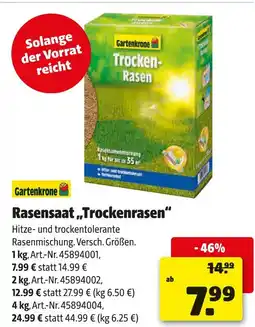 Hagebau Gartenkrone rasensaat „trockenrasen“ Angebot