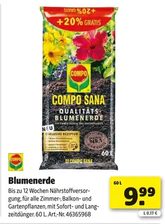 Hagebau Compo blumenerde Angebot