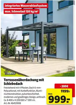 Hagebau Mr. gardener terrassenüberdachung mit schiebedach Angebot