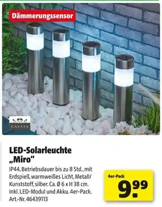 Hagebau Casaya led-solarleuchte „miro“ Angebot