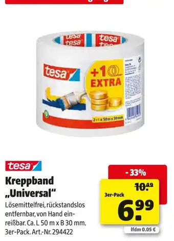 Hagebau Tesa kreppband „universal“ Angebot