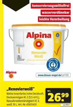 Hagebau Alpina renovierweiß Angebot