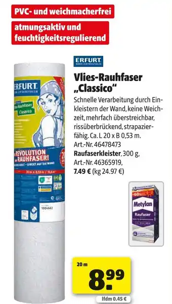 Hagebau Erfurt vlies-rauhfasertapete classico Angebot